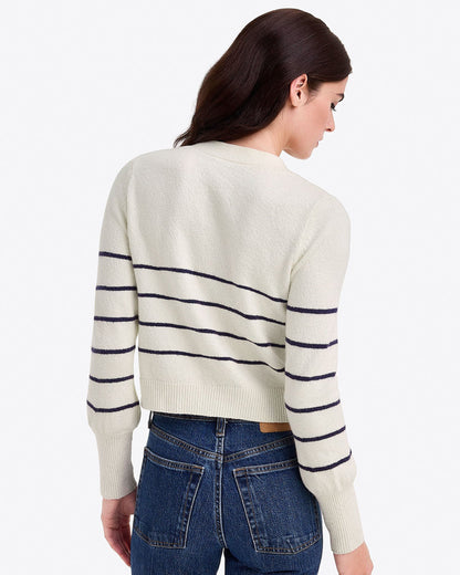 Stripe Heart Cardigan Magnolia White Multi - Draper James