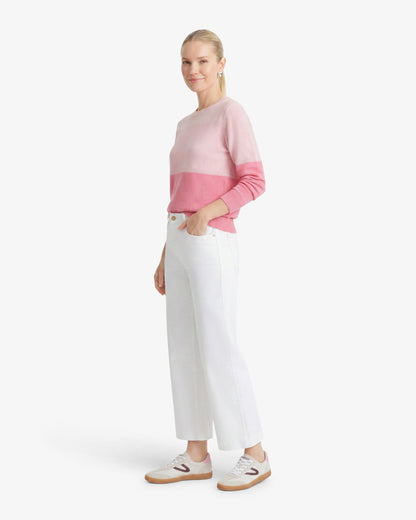 Colorblock Crewneck Sweater – Original Pink - Draper James