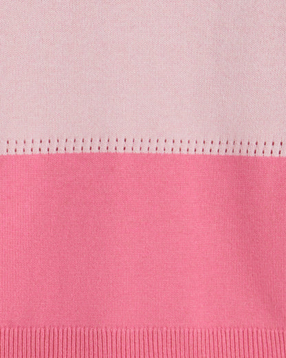 Colorblock Crewneck Sweater – Original Pink - Draper James