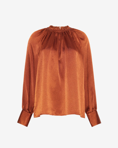 Long-Sleeve Top in Gingerbread Brown - Draper James