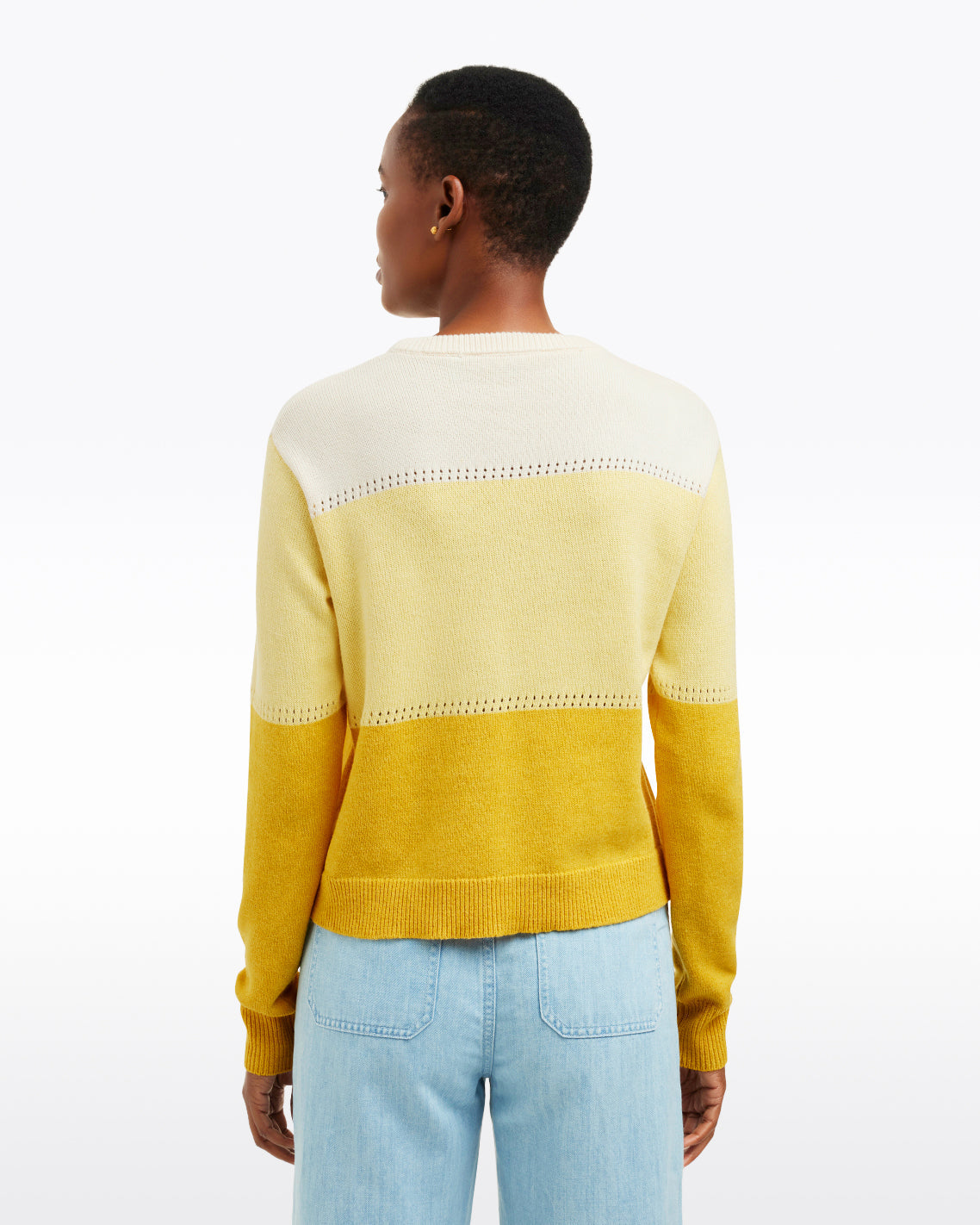 Colorblock Crewneck Sweater – Alternate Colorway Yellow - Draper James