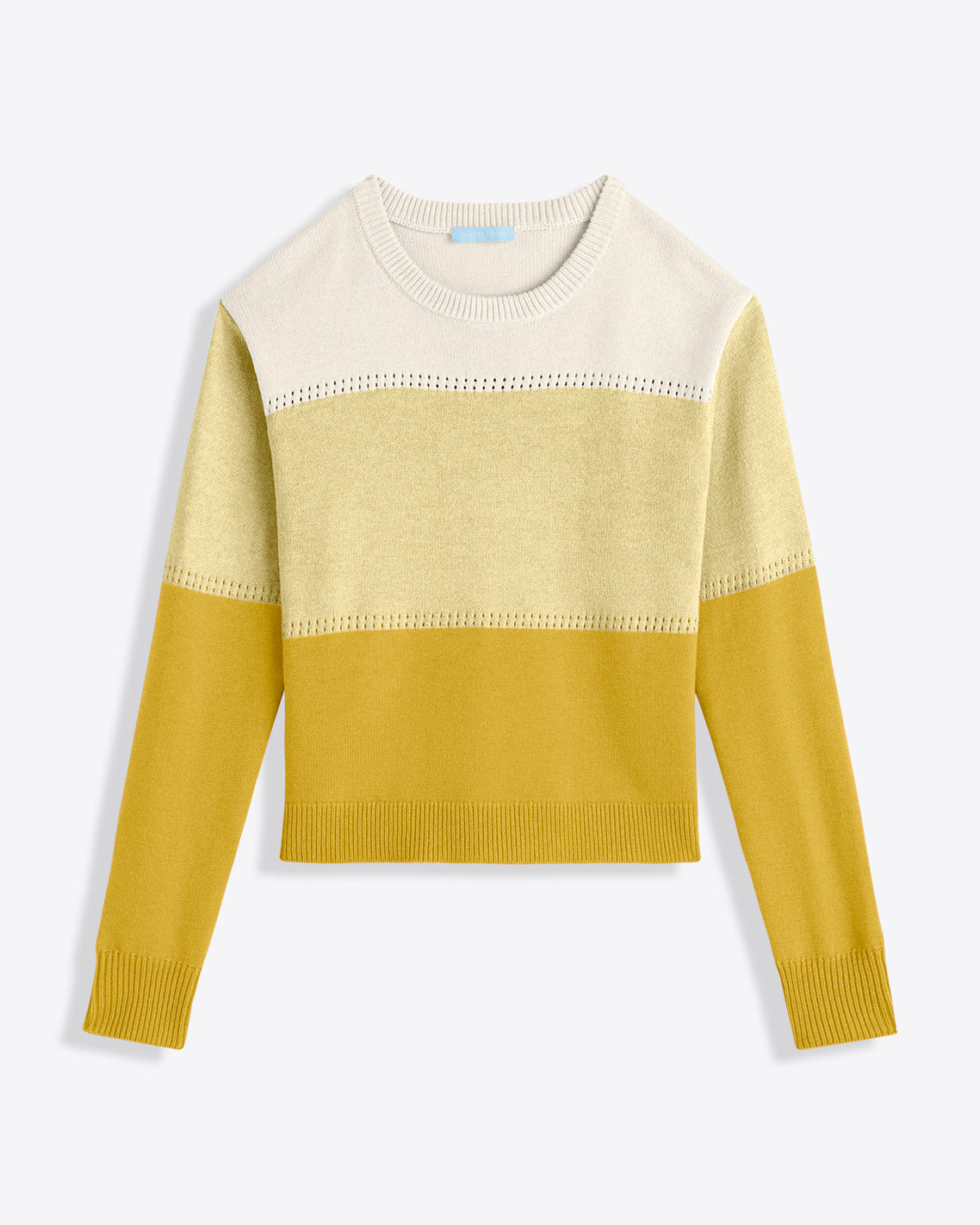 Colorblock Crewneck Sweater – Alternate Colorway Yellow - Draper James