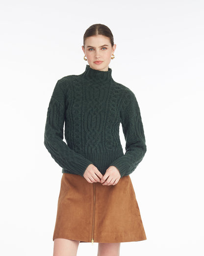 Oversized Cable Funnel Neck Sweater – Classic Sycamore - Draper James
