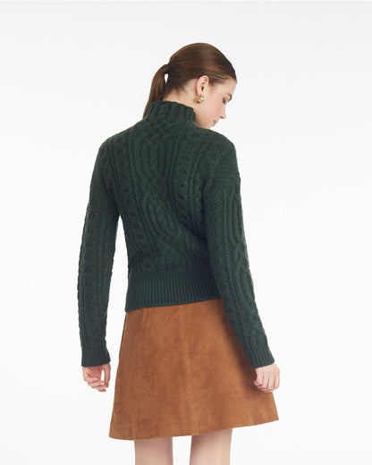 Oversized Cable Funnel Neck Sweater – Classic Sycamore - Draper James