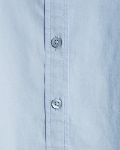 Long-Sleeve Button Down in Cotton Poplin Light Blue - Draper James