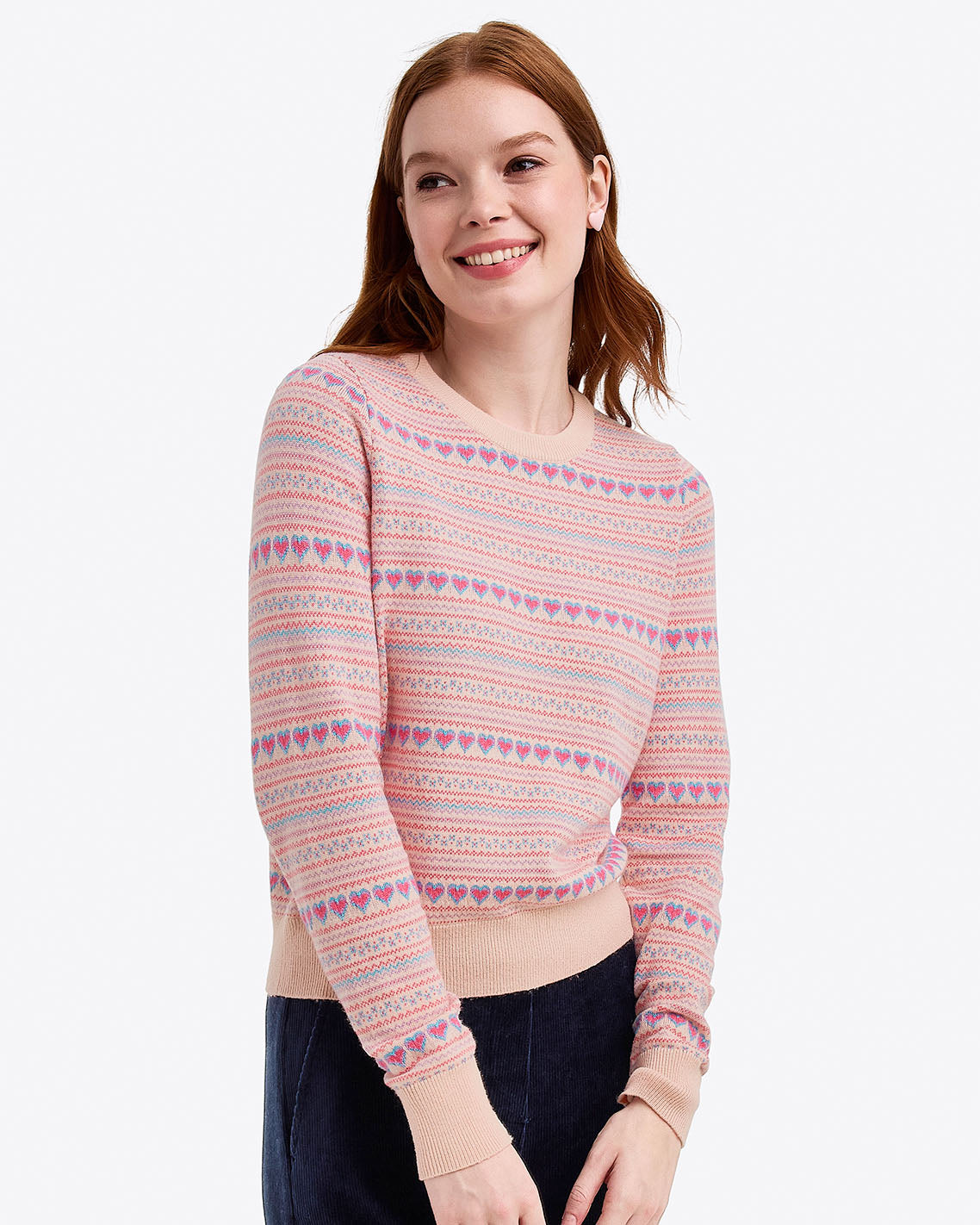 Fairisle Crewneck Sweater Pink Multi - Draper James