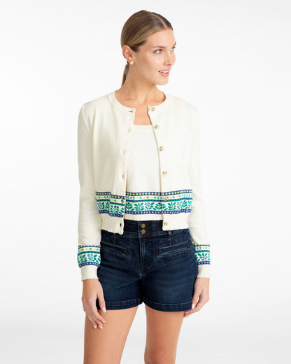 Printed Cardigan | Women's Knit Cardigans by Draper James Blue Multi - Draper James