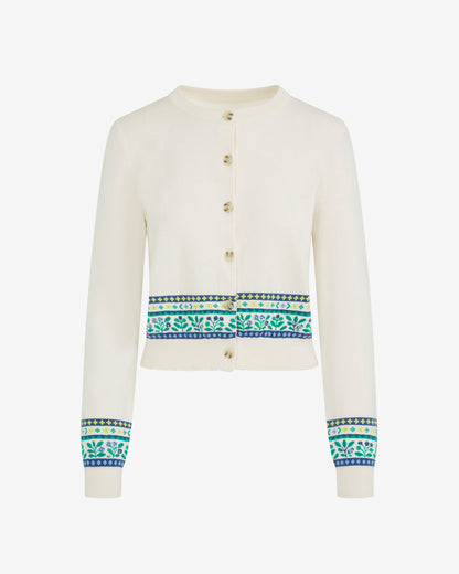 Printed Cardigan | Women's Knit Cardigans by Draper James Blue Multi - Draper James