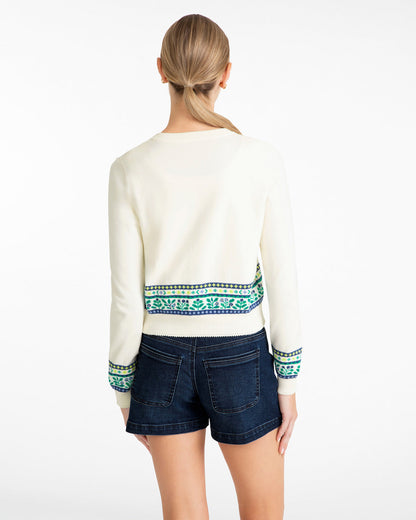 Printed Cardigan | Women's Knit Cardigans by Draper James Blue Multi - Draper James