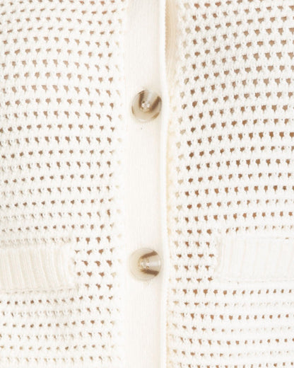 Open Weave Cardigan Beige - Draper James