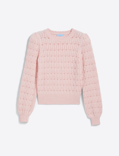 Puff Sleeve Sweater in Pointelle Knit Orchid Pink - Draper James