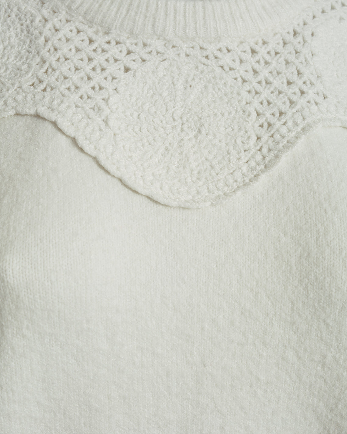 Scalloped Crewneck Sweater Magnolia White - Draper James