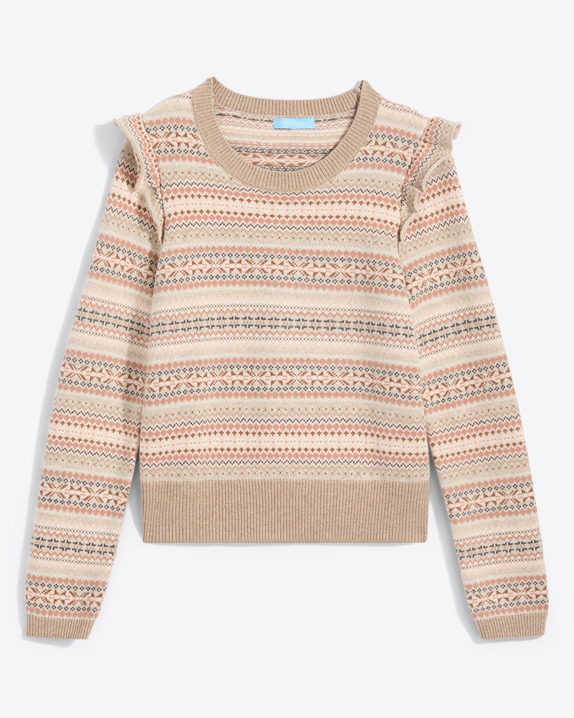 Fairisle Flutter Sleeve Sweater Brown - Draper James