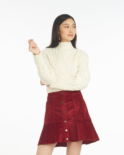 Oversized Cable Funnel Neck Sweater – Alternate Gardenia - Draper James