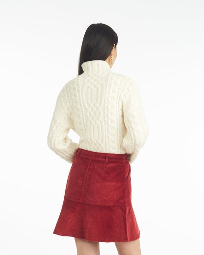 Oversized Cable Funnel Neck Sweater – Alternate Gardenia - Draper James