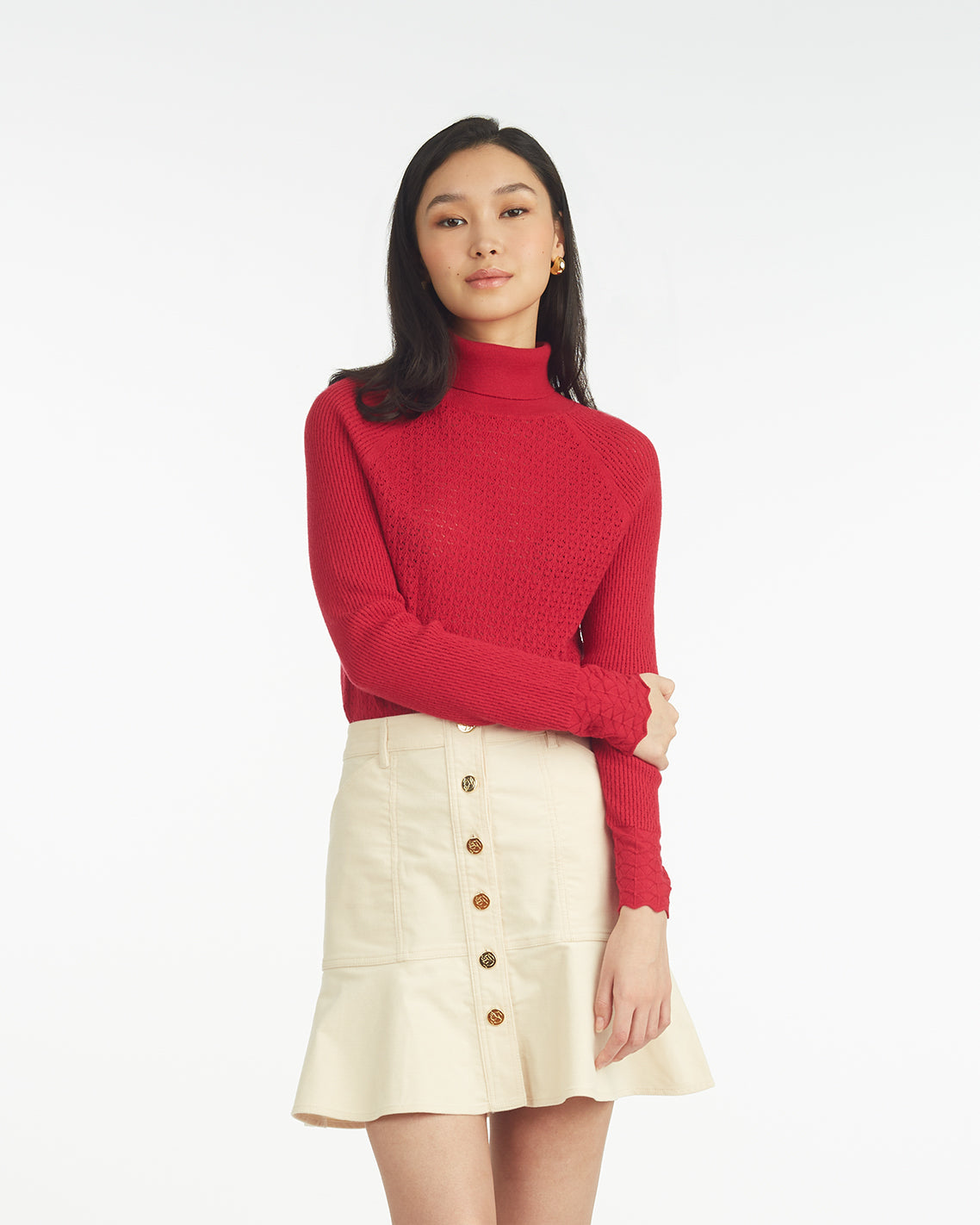 Lace Stitch Pullover – Classic Cerise - Draper James