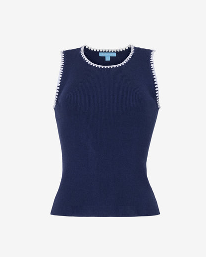 Sweater Tank | Women's Sleeveless Knit Tops Nassau Navy - Draper James