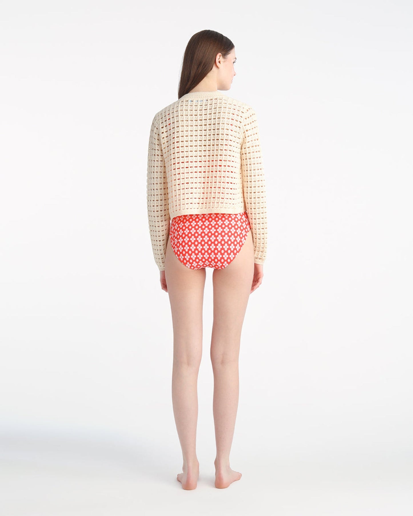 Crochet Sweater Cardigan in Beige Beige - Draper James