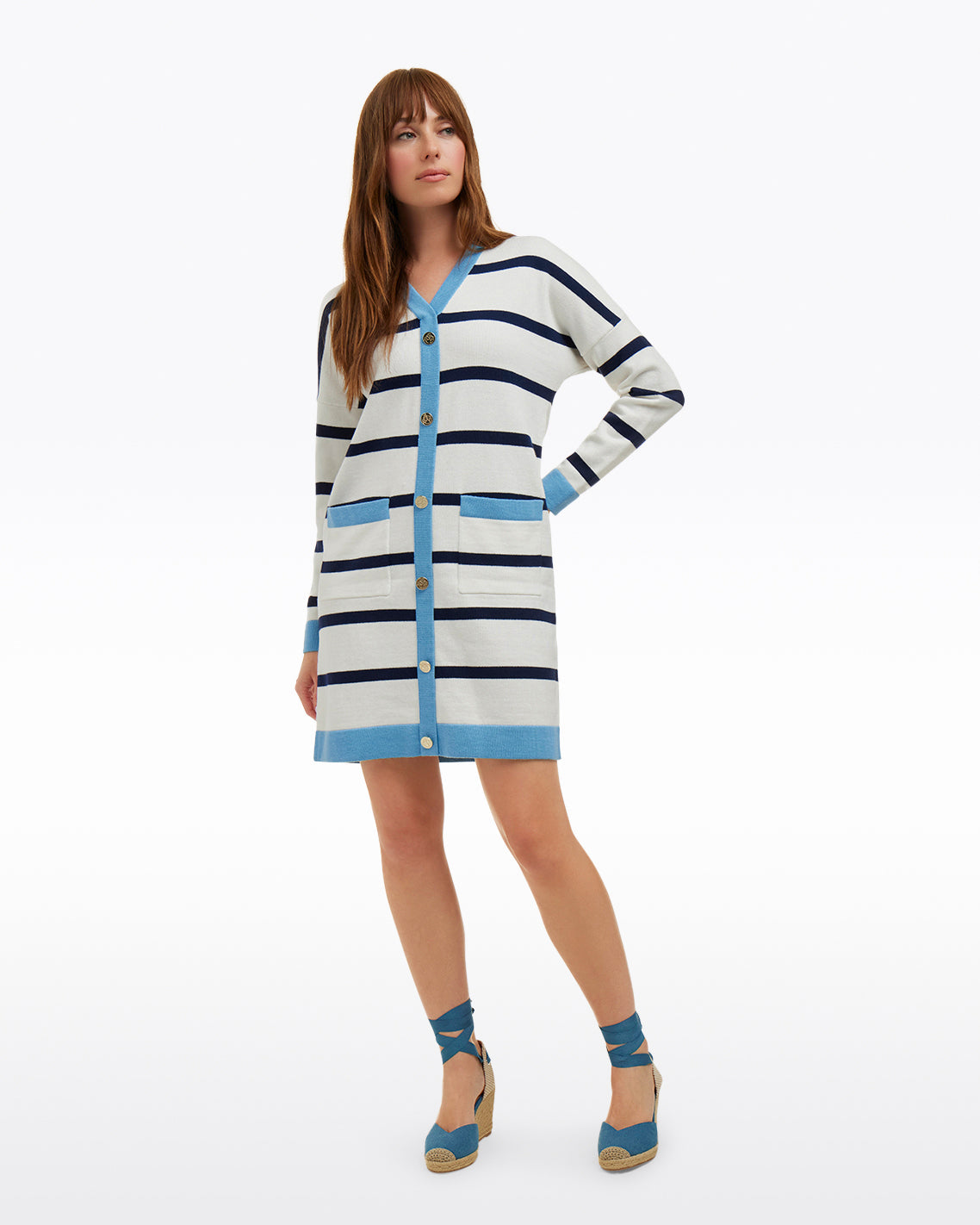 Cassadee Cardigan Sweater Dress Magnolia White - Draper James