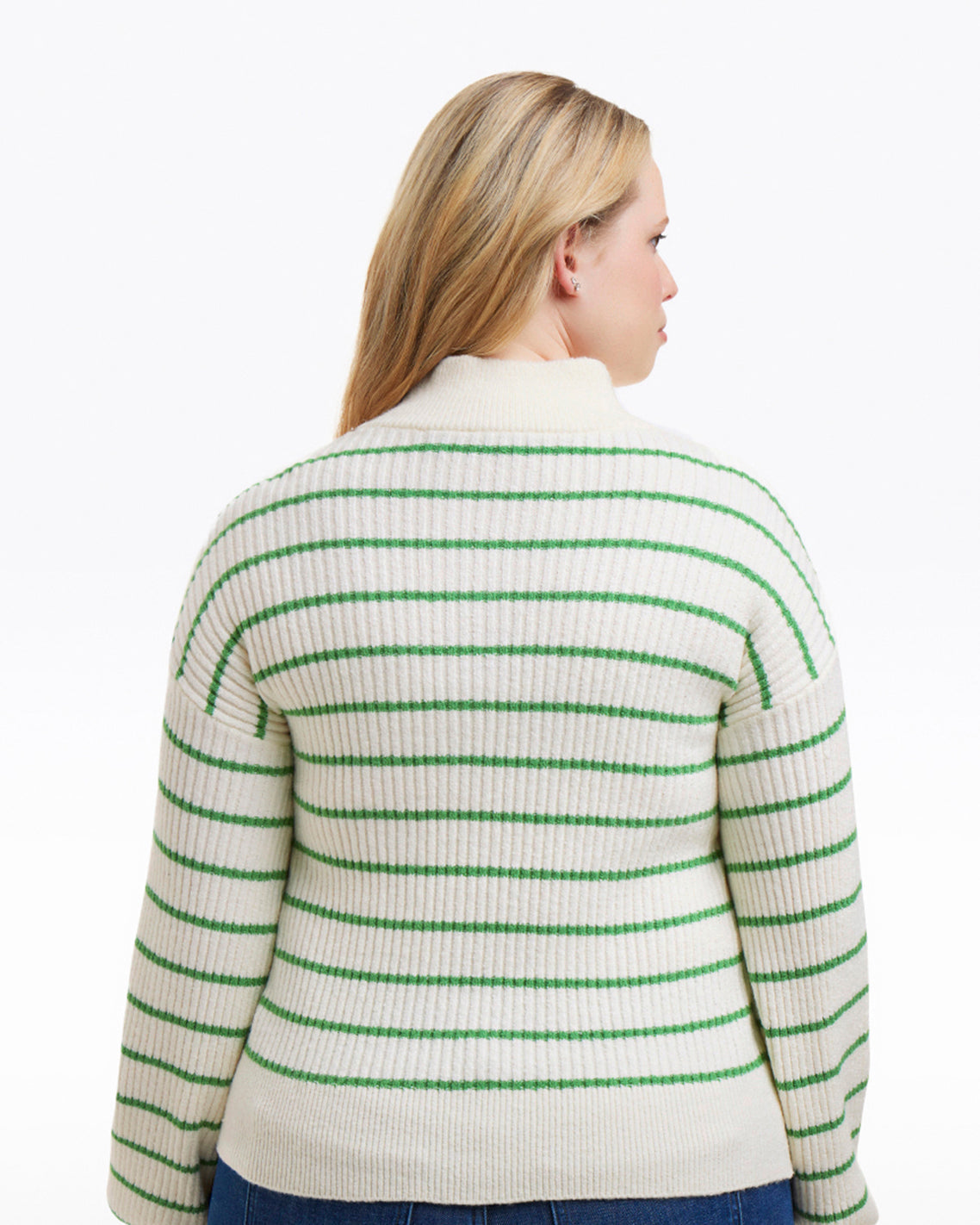 Striped Button Front Sweater Magnolia White Multi - Draper James