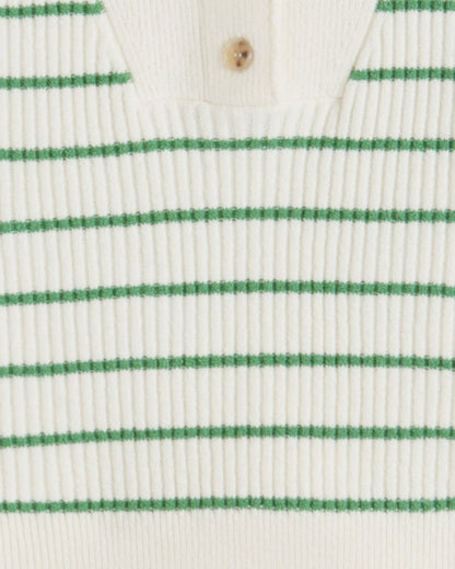 Striped Button Front Sweater Magnolia White Multi - Draper James
