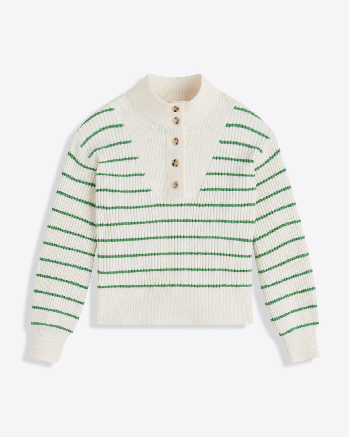 Striped Button Front Sweater Magnolia White Multi - Draper James