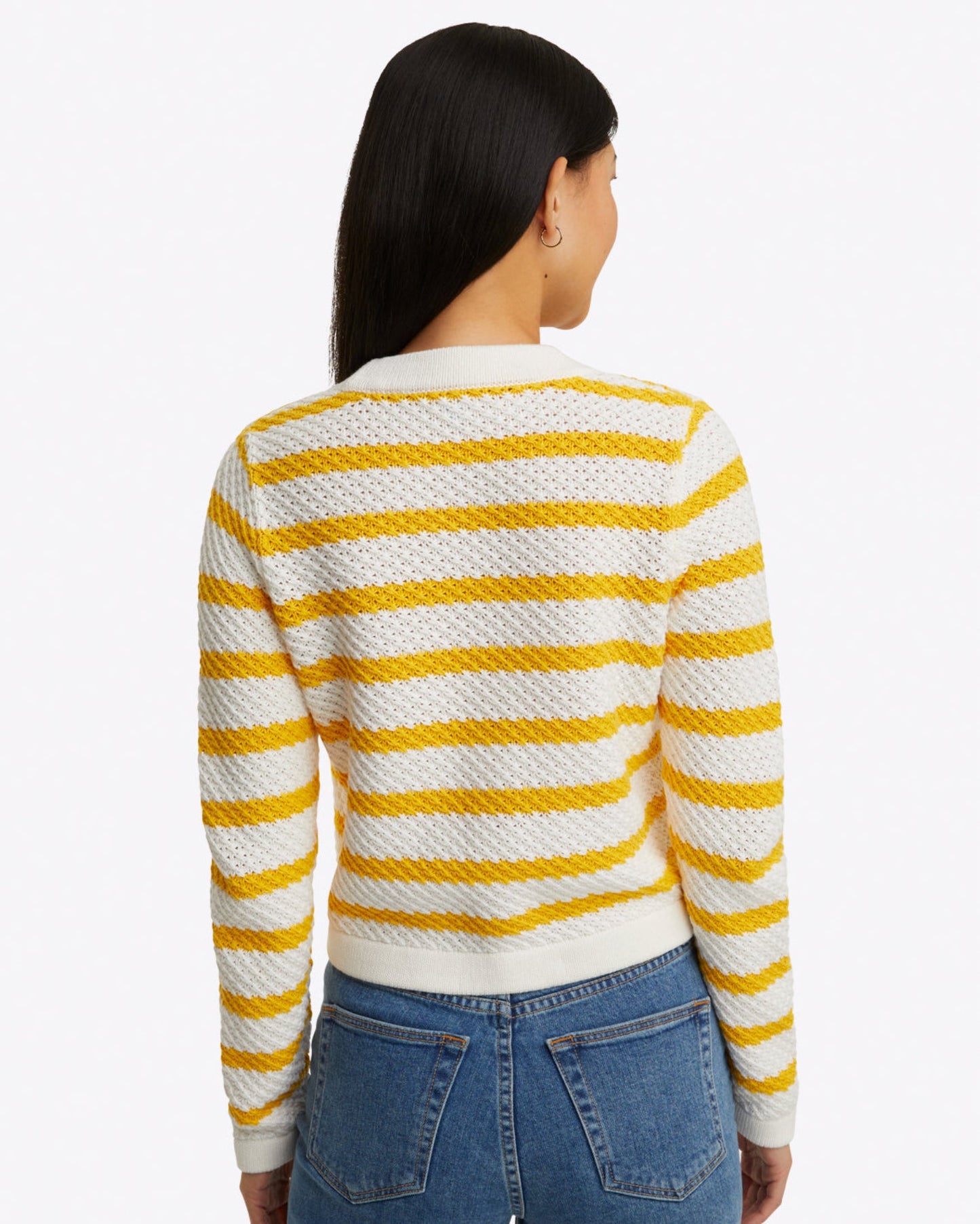 Rita V-Neck Cardigan in Cotton Magnolia White - Draper James