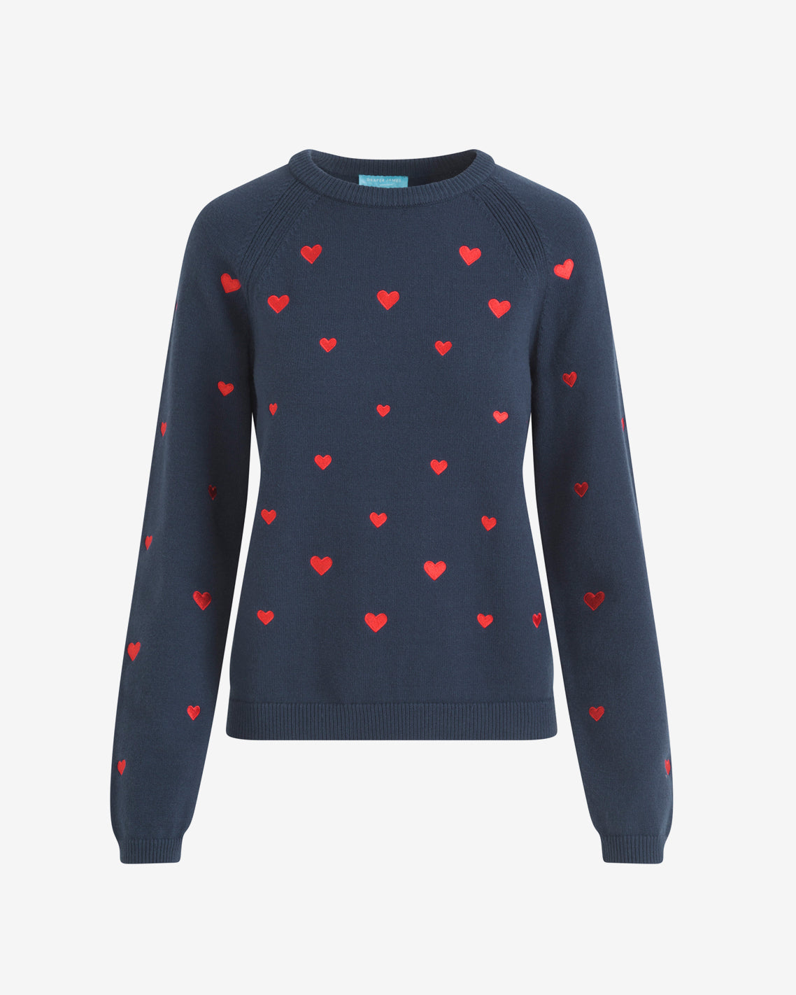 Ditsy Heart Crewneck Sweater Nassau Navy Multi - Draper James