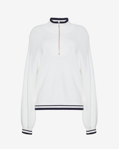 Quarterzip Sweater Magnolia White - Draper James