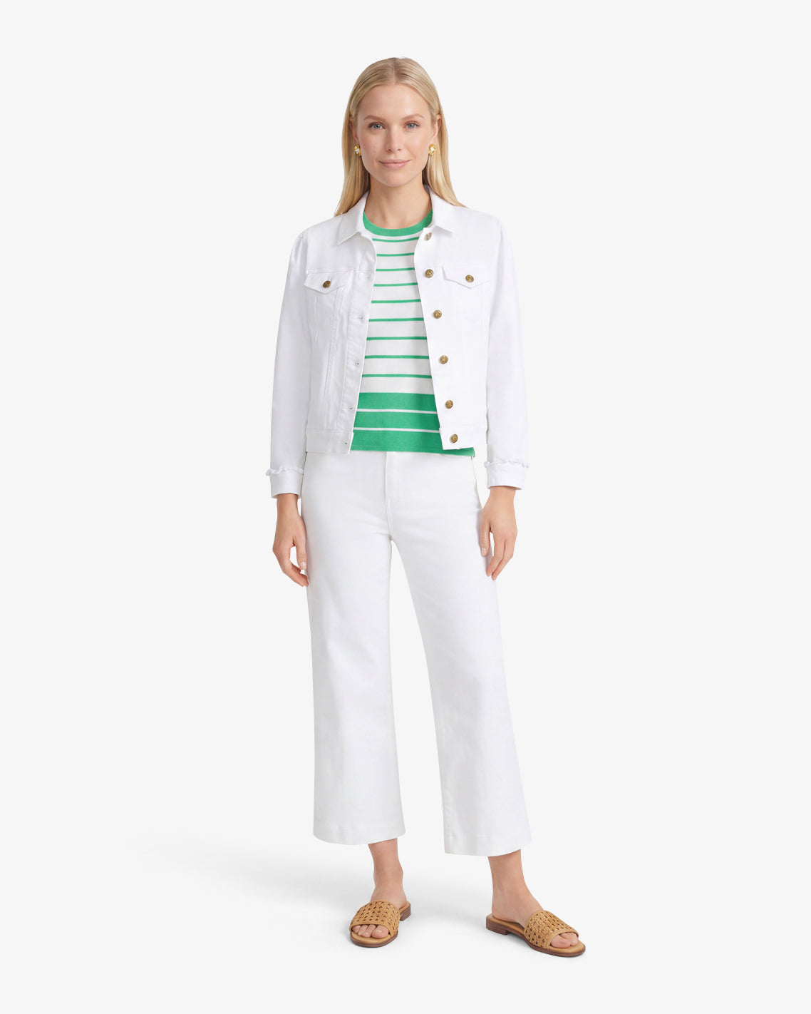 White Denim Jacket Magnolia White - Draper James