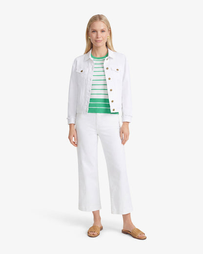White Denim Jacket Magnolia White - Draper James