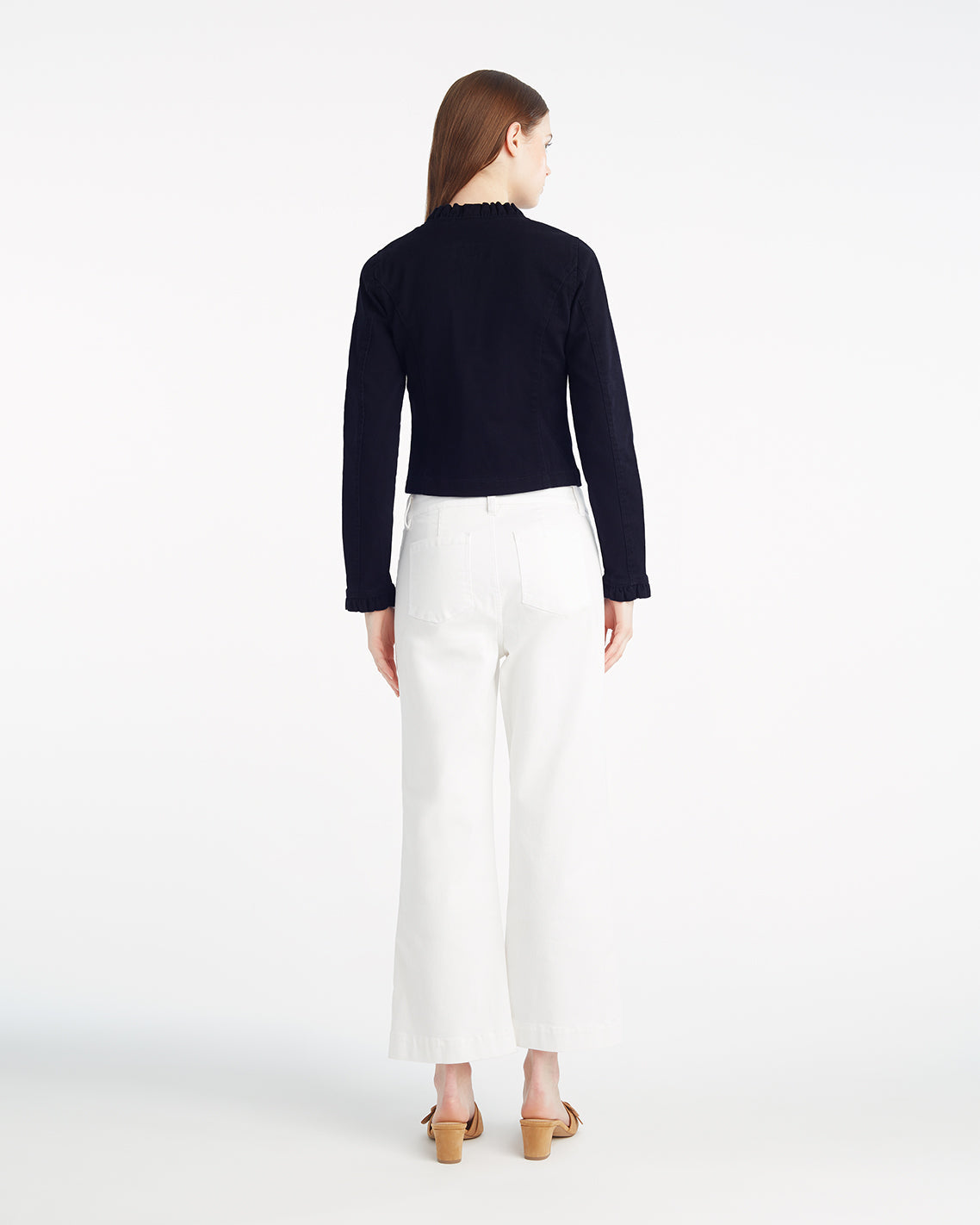 Ruffle Denim Jacket – Light Wash Belle Meade Black - Draper James