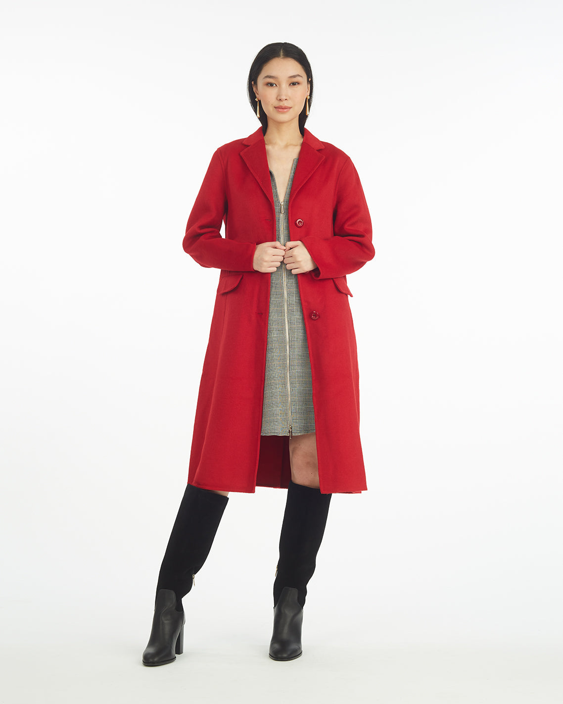 Woods Coat in Red Red - Draper James