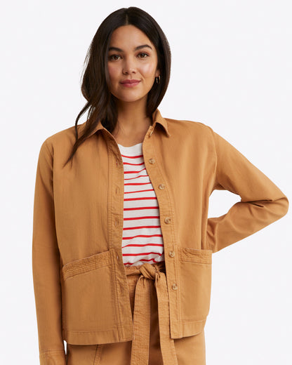 Utility Jacket in Cotton Twill Camel - Draper James