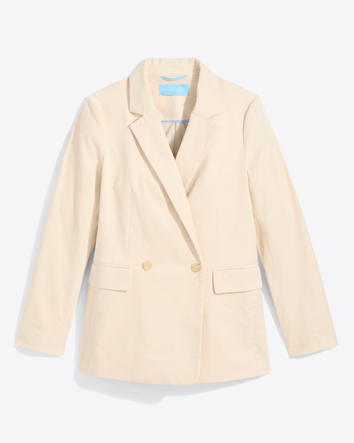 Double Breasted Blazer in Stretch Corduroy Cream - Draper James