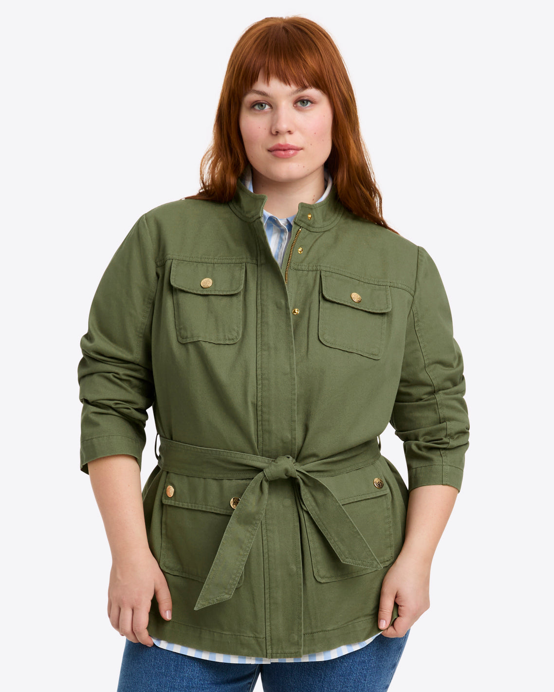 Field Jacket in Green Twill Field Green - Draper James