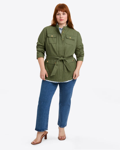 Field Jacket in Green Twill Field Green - Draper James