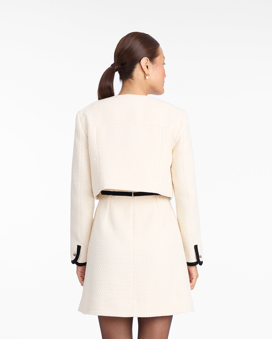 Tweed Jacket in Vanilla Magnolia White - Draper James
