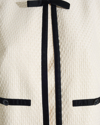 Tweed Jacket in Vanilla Magnolia White - Draper James