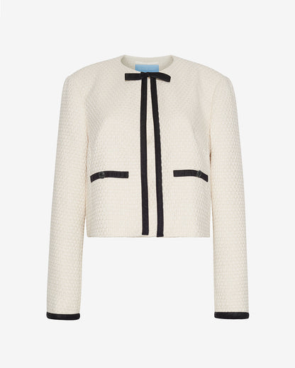 Tweed Jacket in Vanilla Magnolia White - Draper James
