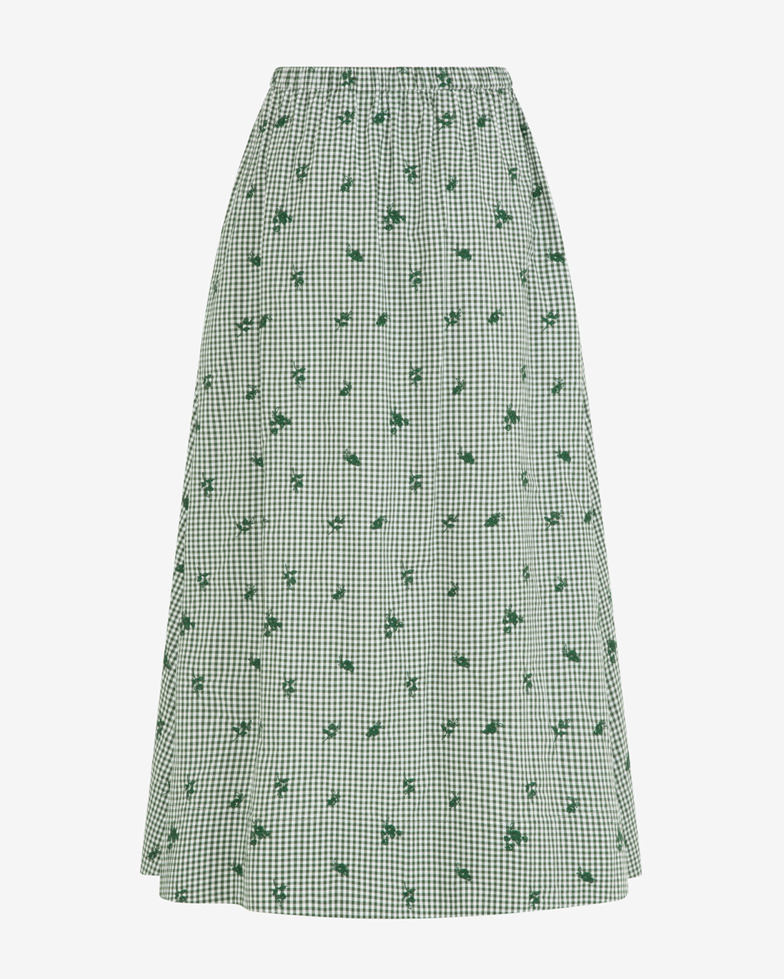 Midi Skirt in Green Gingham Green Multi - Draper James
