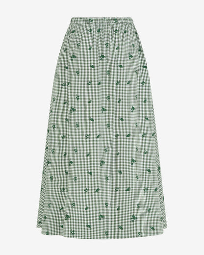 Midi Skirt in Green Gingham Green Multi - Draper James