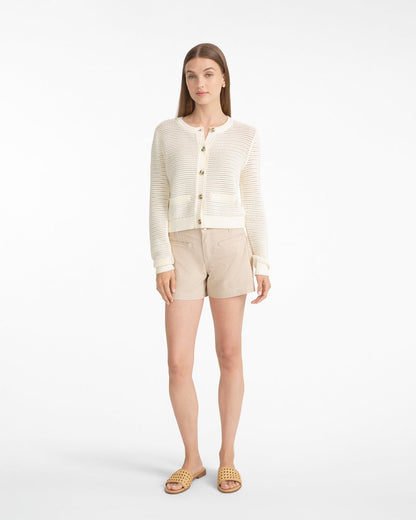 Welt Pocket Short in Denim | Shorts by Draper James Tan / White - Draper James