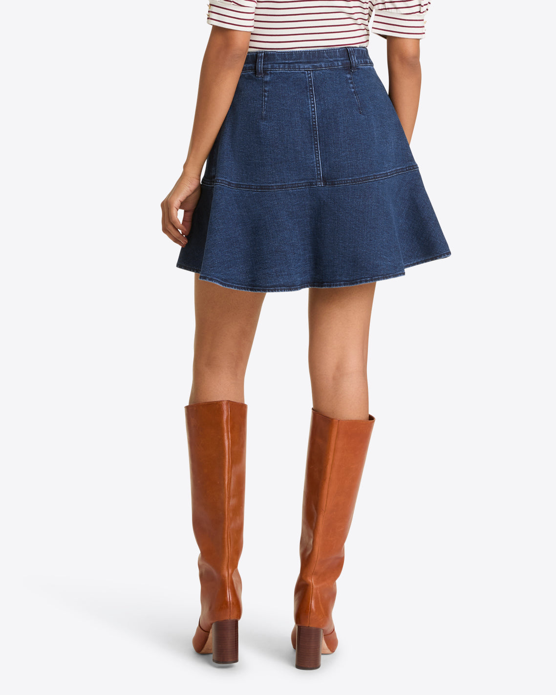 Button Front Denim Skirt Dark Wash - Draper James