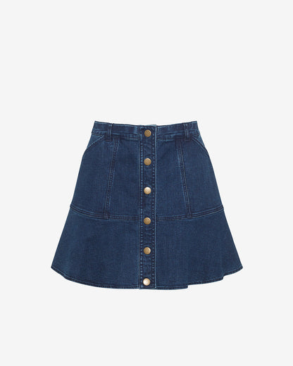 Button Front Denim Skirt Dark Wash - Draper James