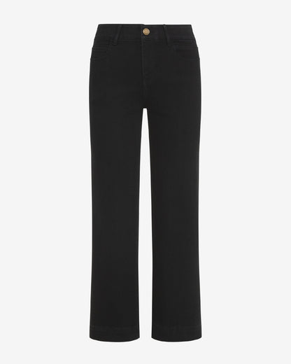 5-Pocket Wide Leg Crop in Black Denim Belle Meade Black - Draper James