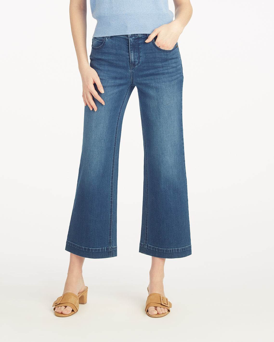 5-Pocket Wide Leg Crop Dark Wash - Draper James