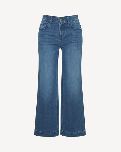 5-Pocket Wide Leg Crop Dark Wash - Draper James