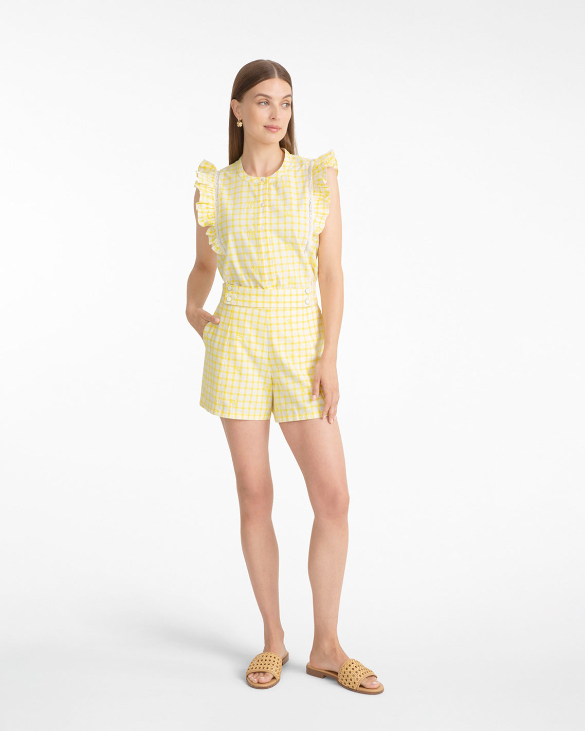 Grid Print Short Yellow - Draper James