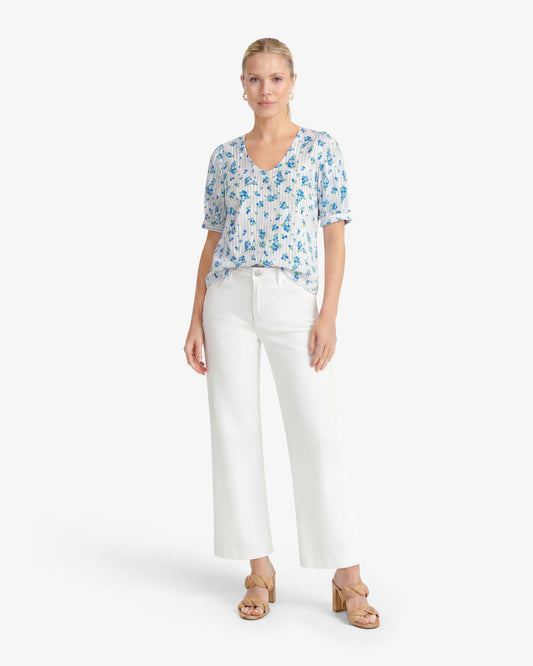 Wide Leg Jeans in White Denim Magnolia White - Draper James